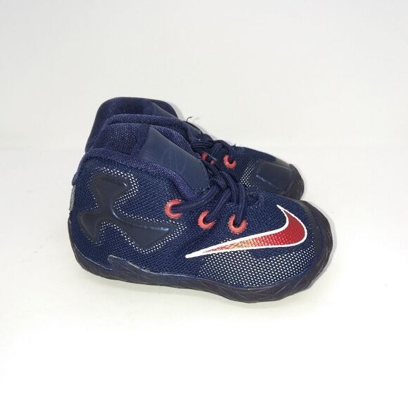 Nike LeBron XIII CBV Basketball Sneakers‎ Shoes Infant Size 3 C Blue, Red - Picture 2 of 8